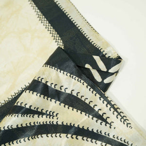 Black Stripes Print Bemberg Gajji Silk GT-15566