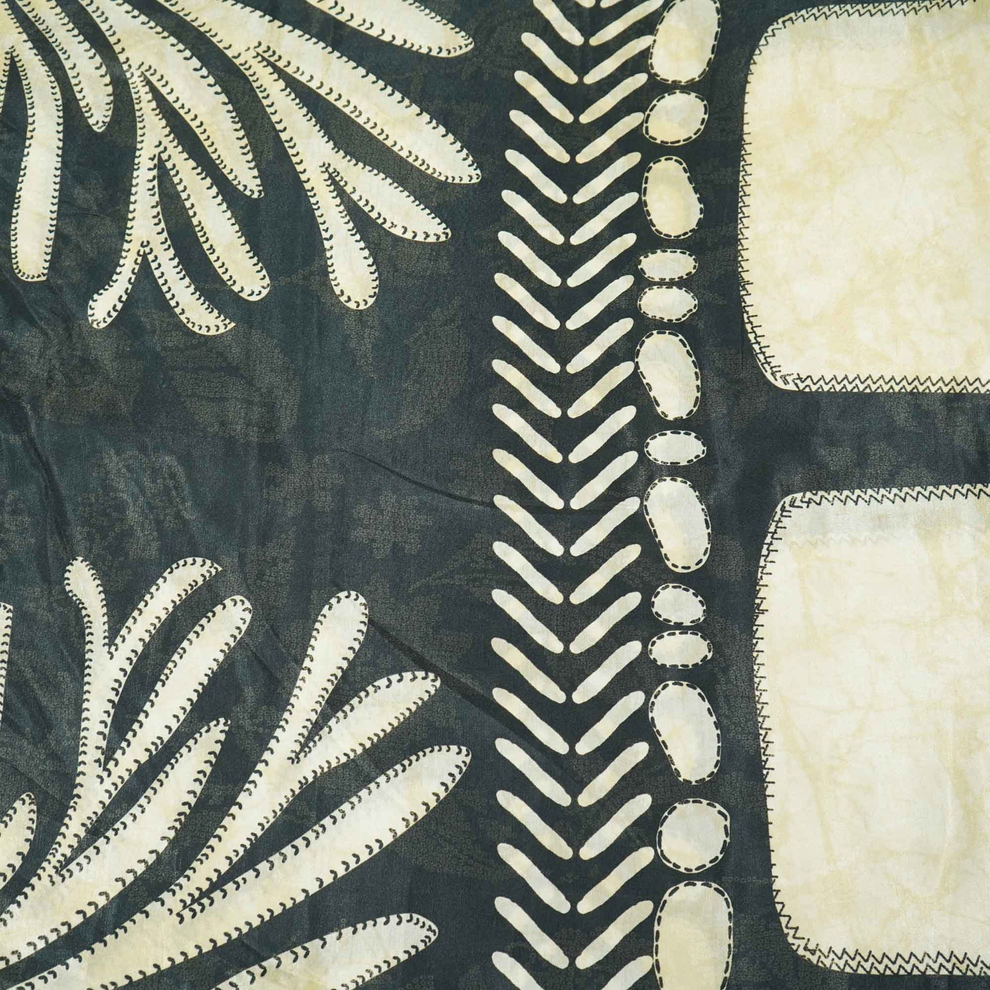 Black Stripes Print Bemberg Gajji Silk GT-15566