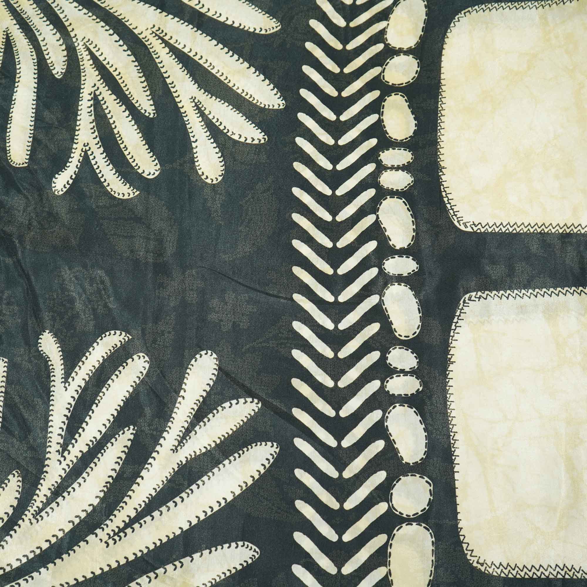 Black Stripes Print Bemberg Gajji Silk GT-15566