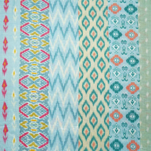Sky Blue Multicolor Ikkat Print Bemberg Gajji Silk GT-15579