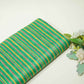 Green Yellow Stripes Floral Print Bemberg Gajji Silk GT-15586