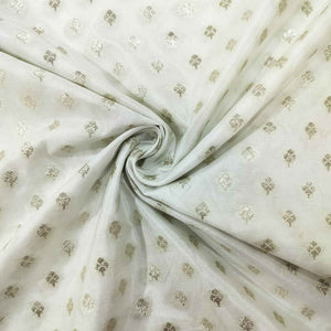 White Gold Buti Dyeable Katan Silk KRE-15609