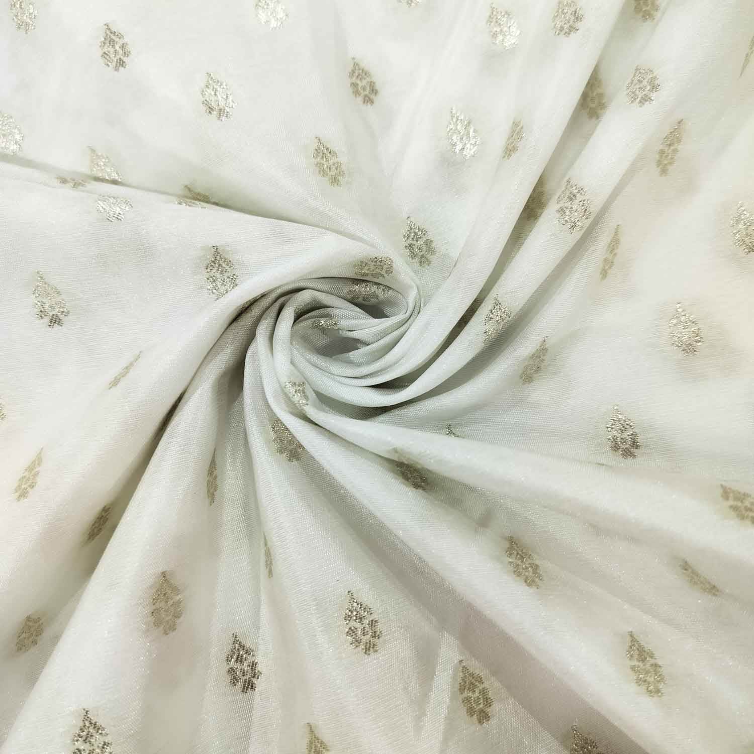White Buti Dyeable Katan Silk KRE-15613
