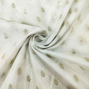 White Buti Dyeable Katan Silk KRE-15613