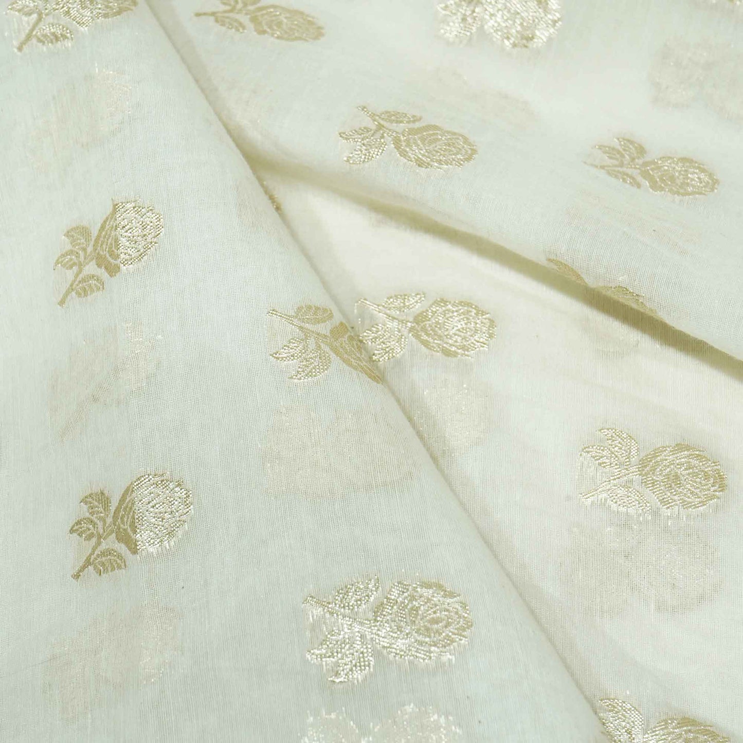 Off White Floral Buti Dyeable Chanderi KRE-15622  