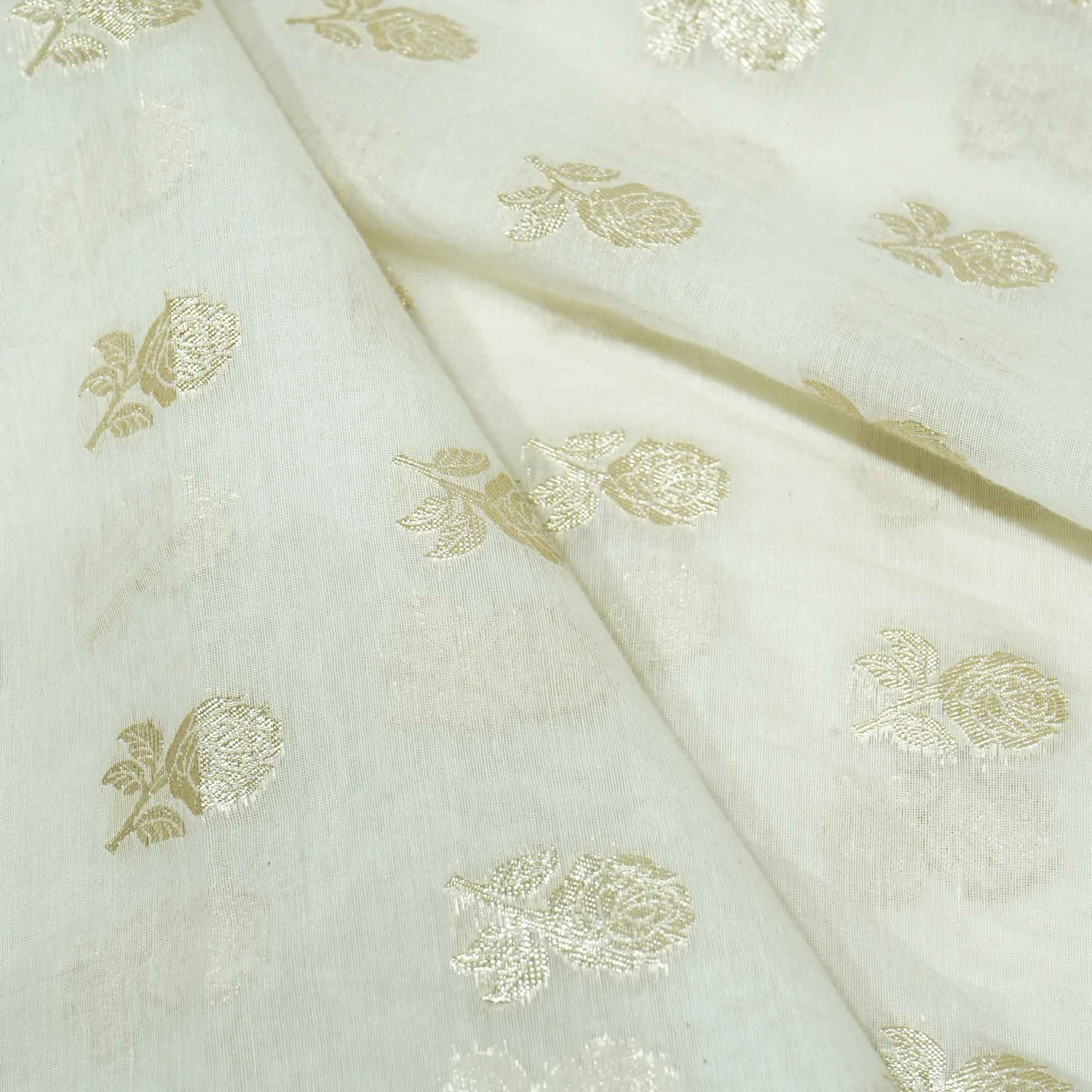 Off White Floral Buti Dyeable Chanderi KRE-15622  