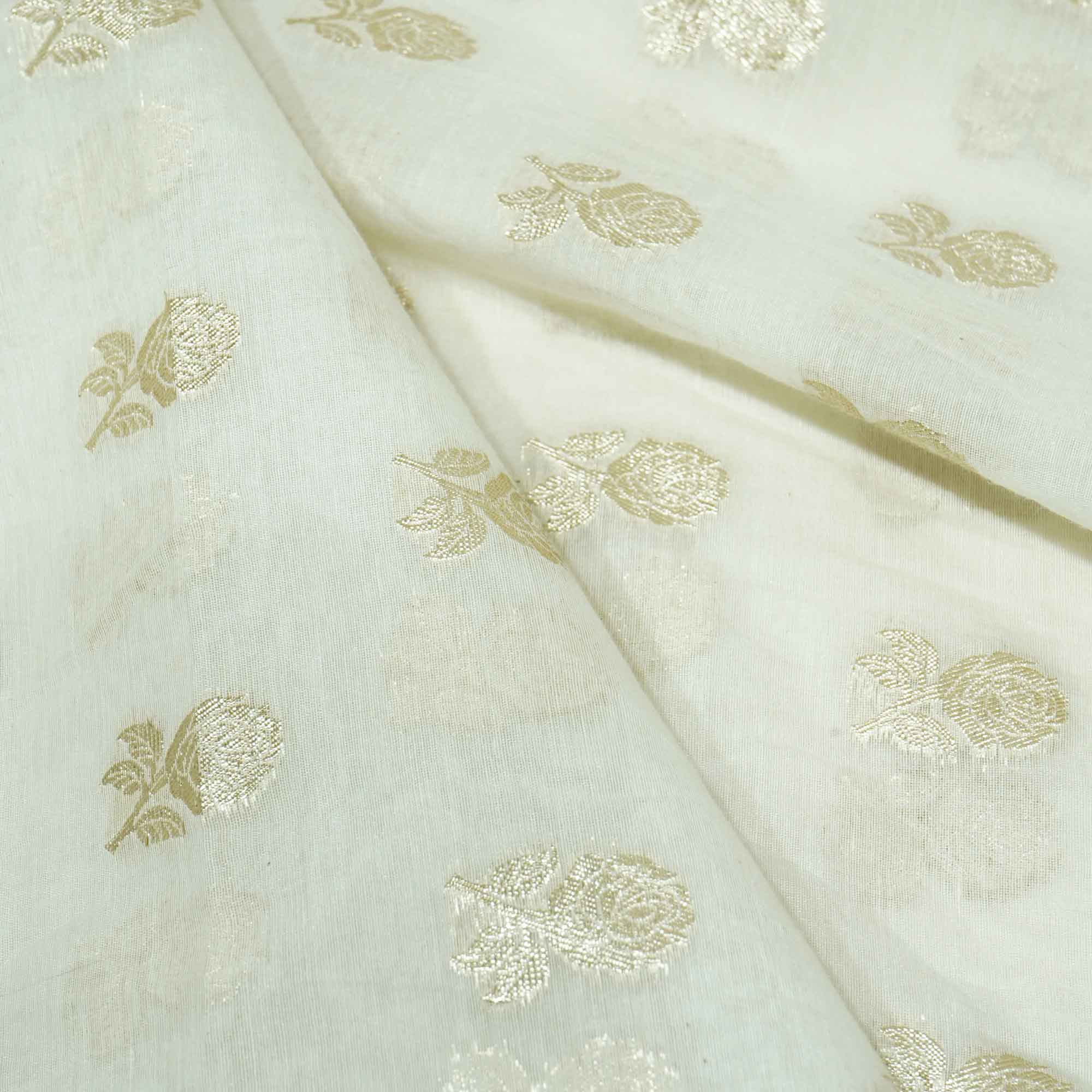 Off White Floral Buti Dyeable Chanderi KRE-15622  