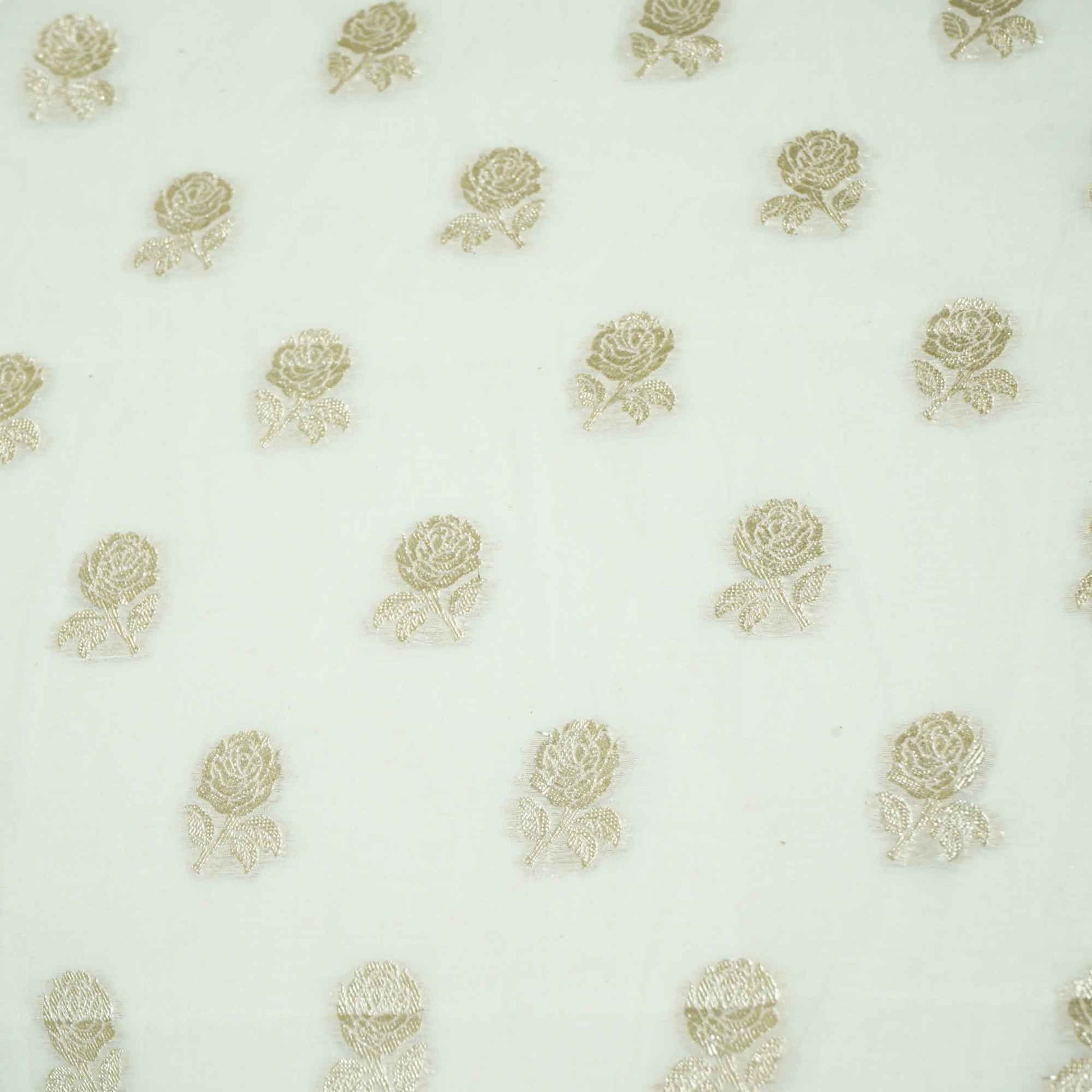 Off White Floral Buti Dyeable Chanderi KRE-15622  