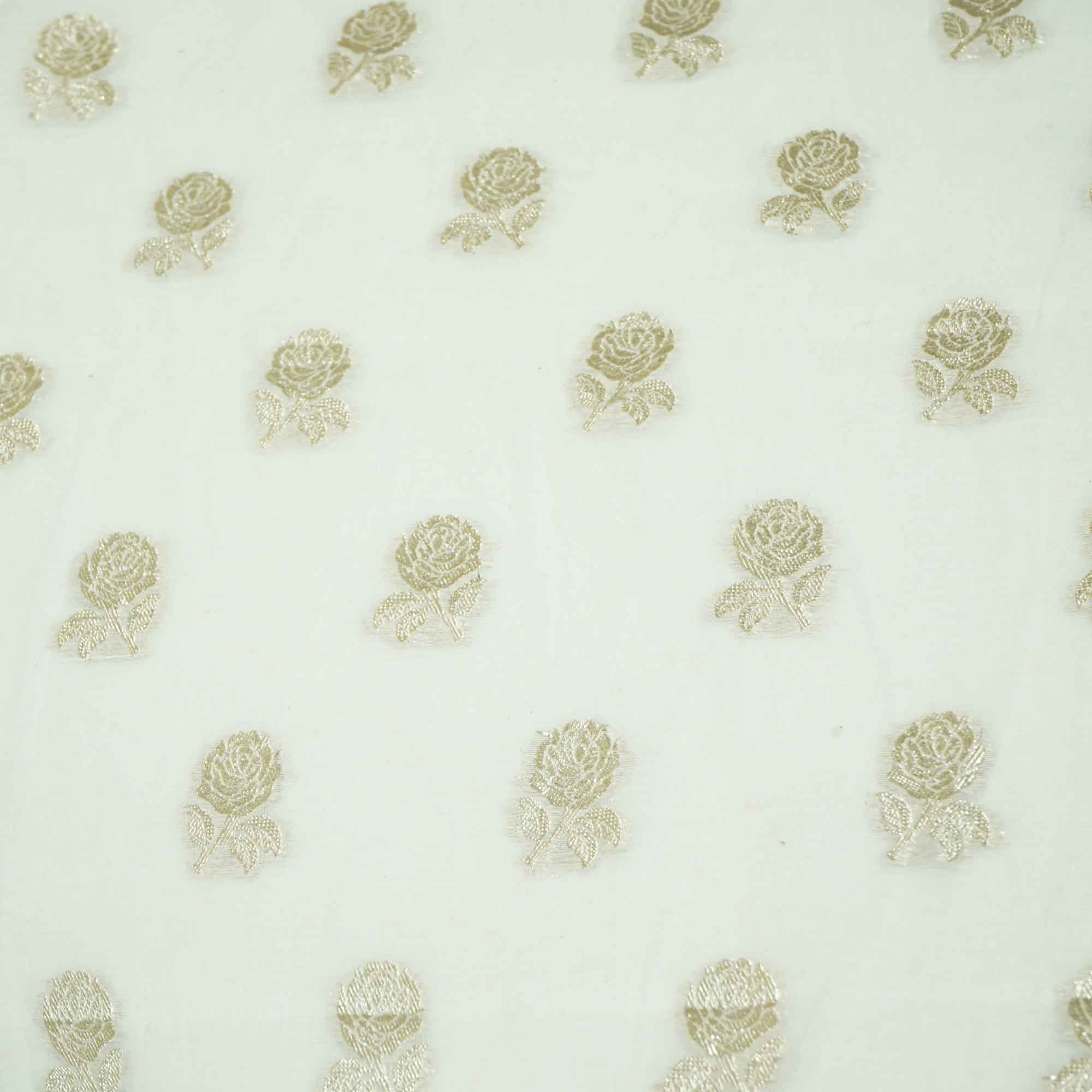 Off White Floral Buti Dyeable Chanderi KRE-15622  