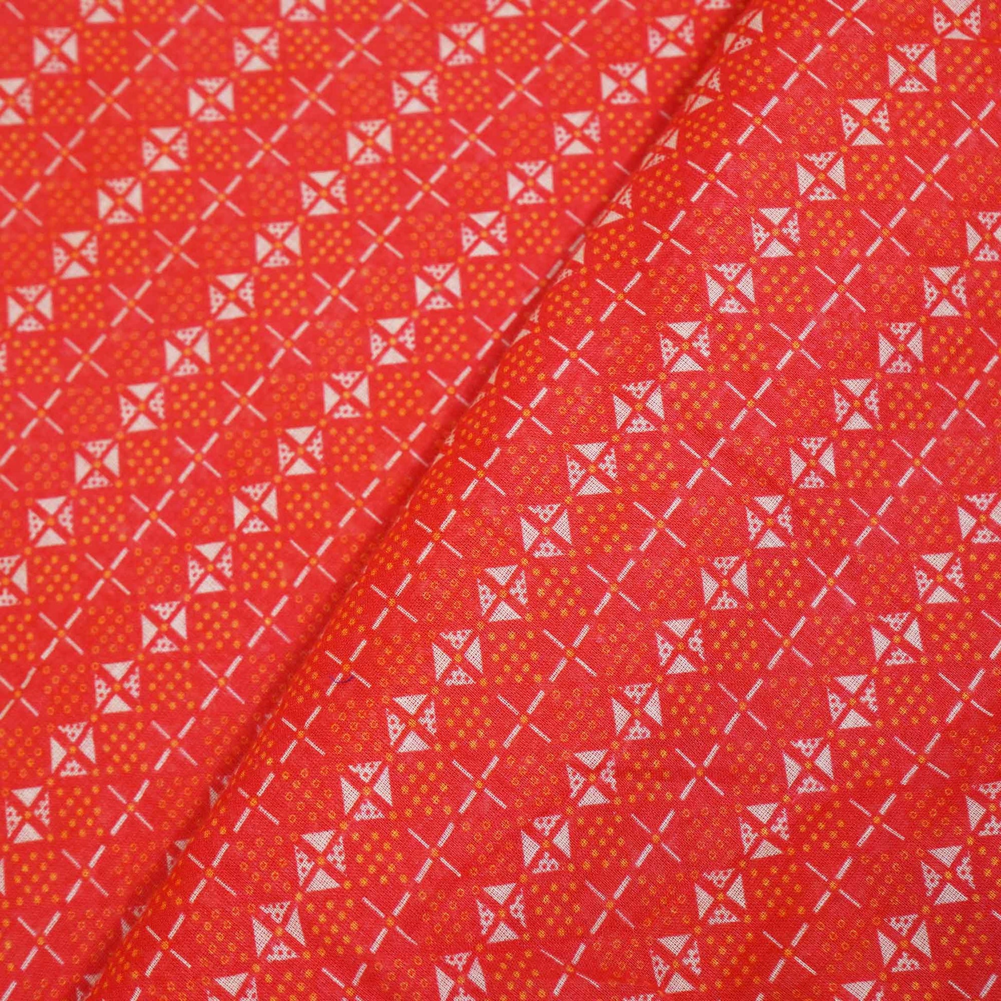 Pink Geometrical Print Cotton Mulmul GT-15652