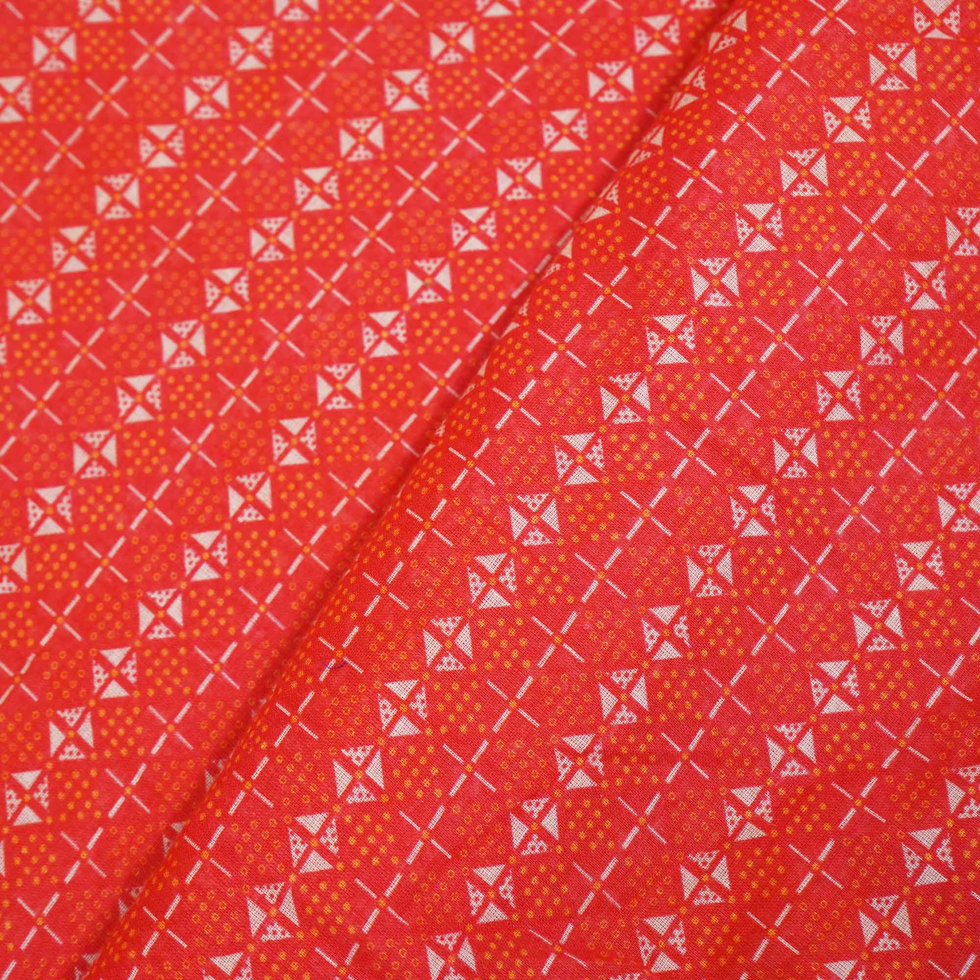 Pink Geometrical Print Cotton Mulmul GT-15652