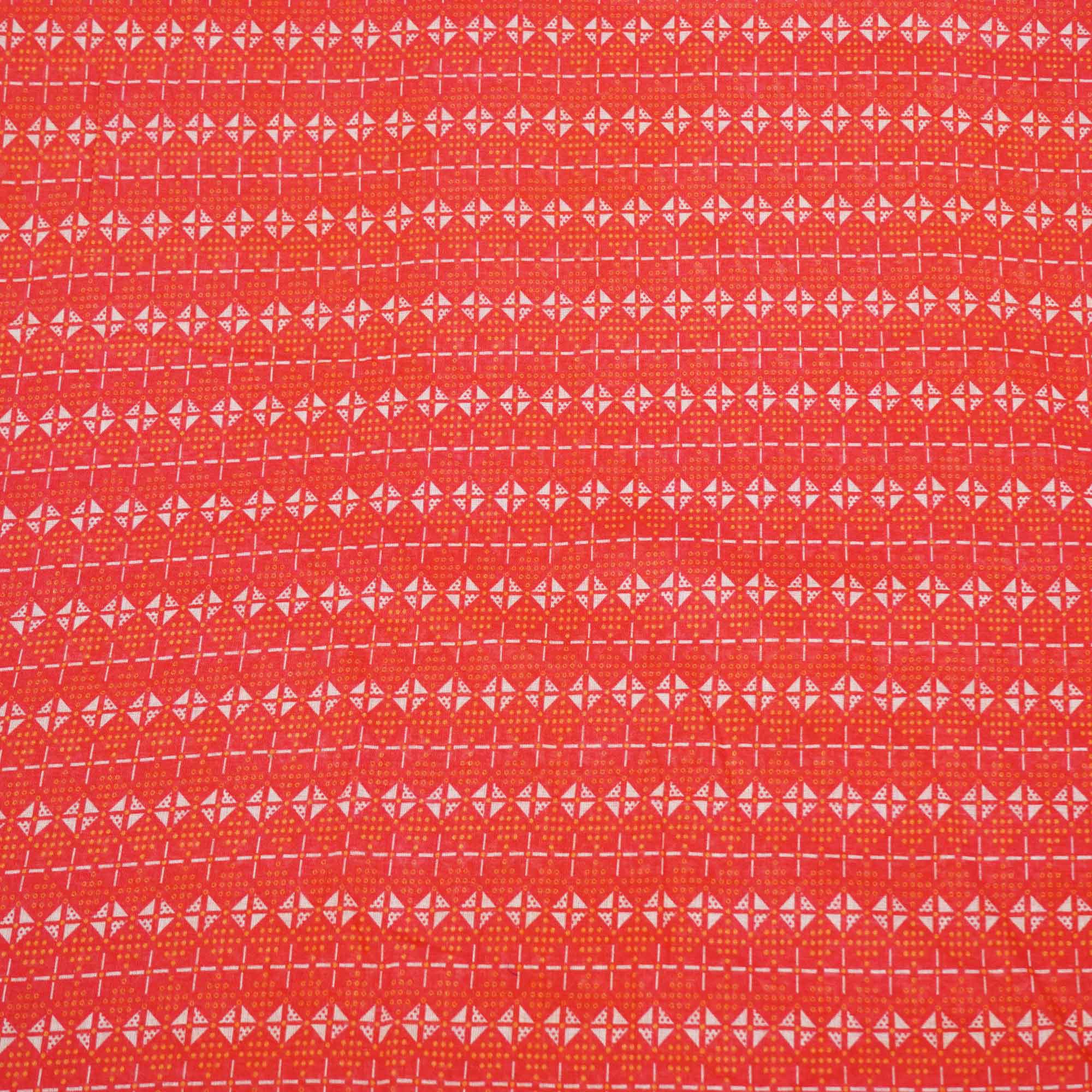 Pink Geometrical Print Cotton Mulmul GT-15652