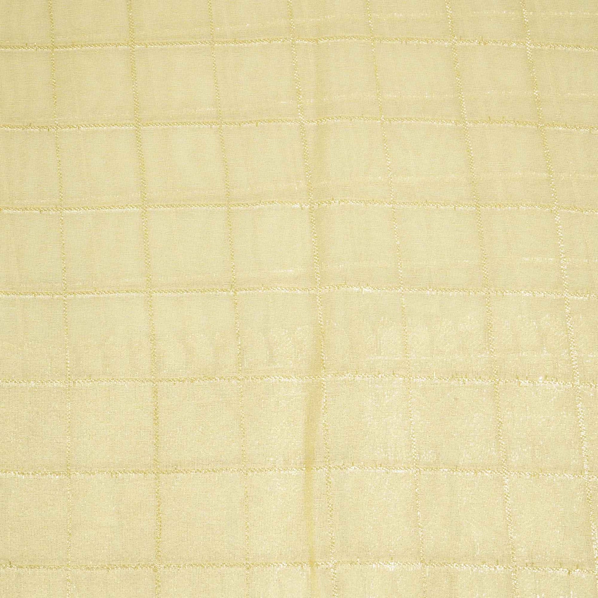 Gold Zari Check Border Work Tissue Organza DF-15706