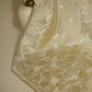 Gold Zari Embroidery Sequins Border Work Viscose Tissue DF-15709