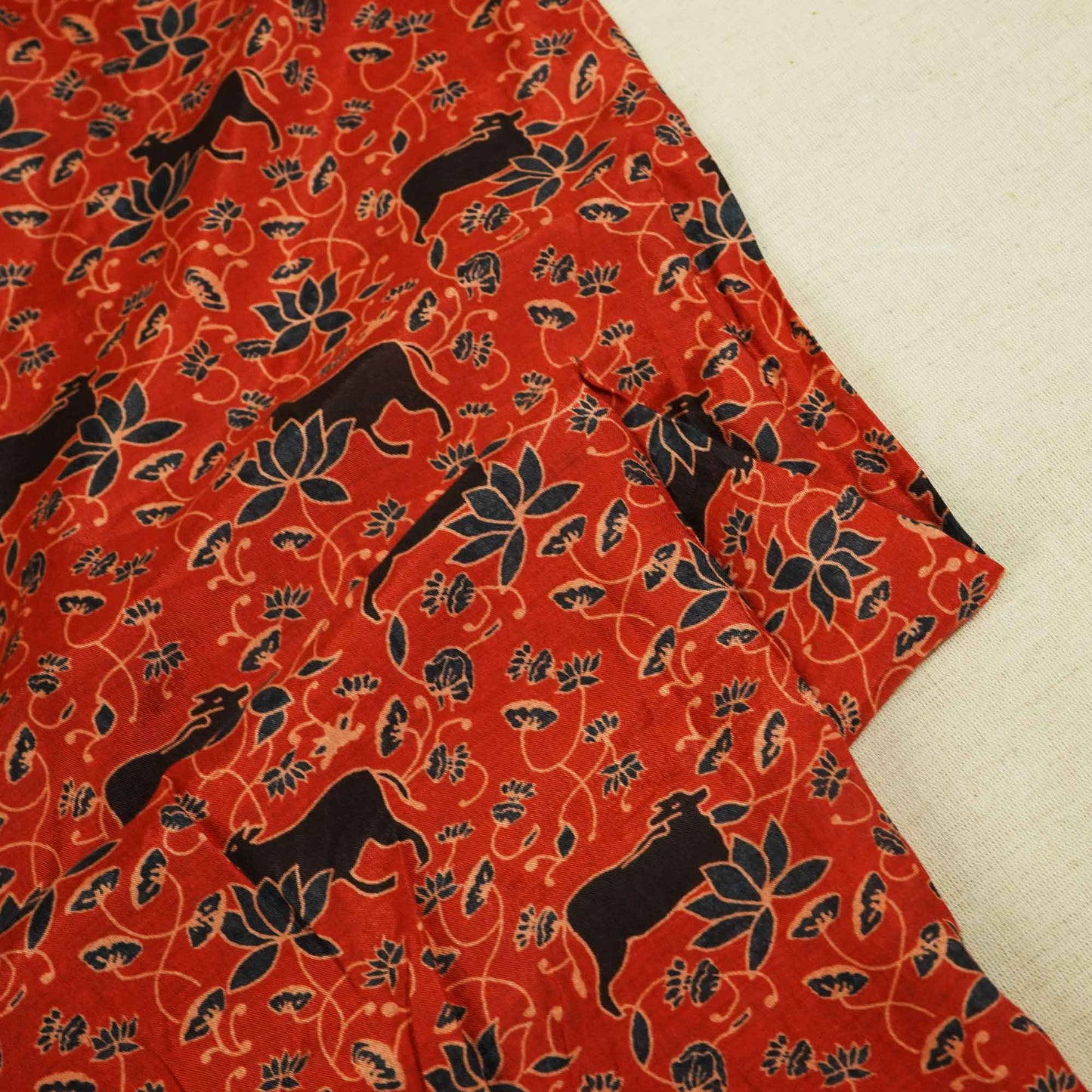 Red Pichwai Print Muslin SSF-15720