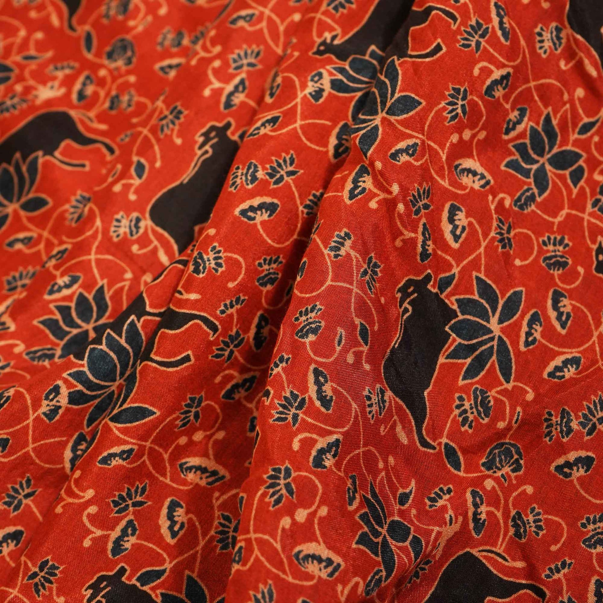 Red Pichwai Print Muslin SSF-15720