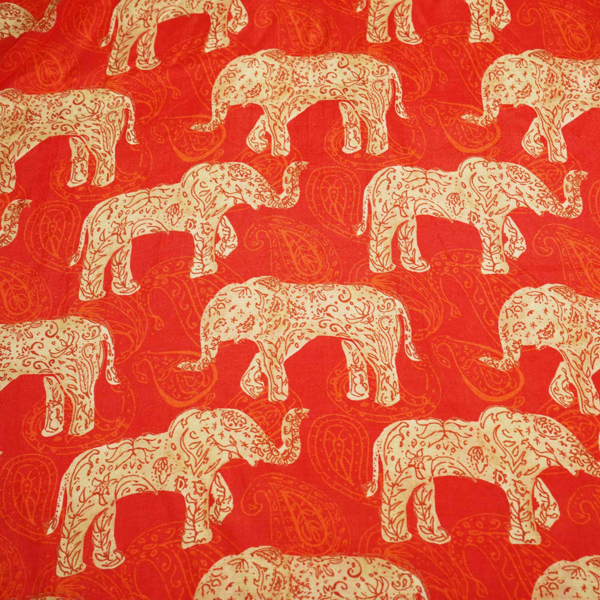 Red Pichwai Border Print Muslin SSF-15721
