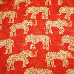 Red Pichwai Border Print Muslin SSF-15721
