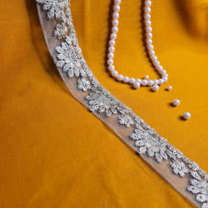 Premium Sage Green Sequins Embroidery Lace