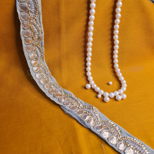 Premium Sage Green Gota Patti Embroidery Lace