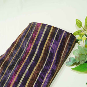 Purple Multicolor Stripes Vuscose Tissue NE-15905