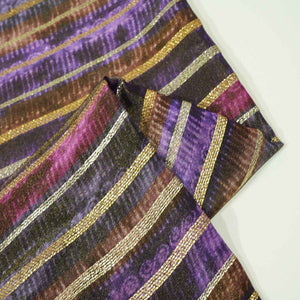 Purple Multicolor Stripes Vuscose Tissue NE-15905