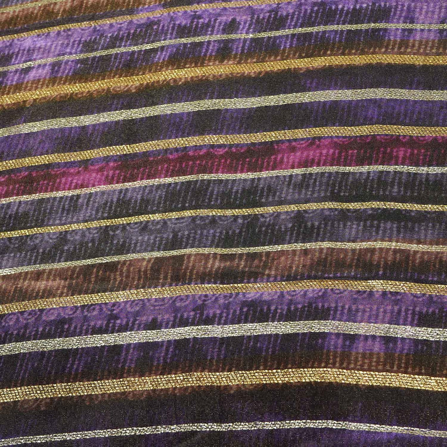 Purple Multicolor Stripes Vuscose Tissue NE-15905