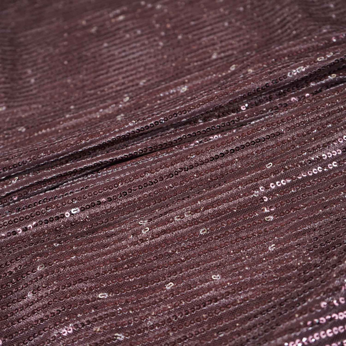 Dark Brown Ombre Sequins Embroidery Power Net Fabric