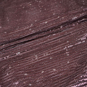 Dark Brown Ombre Sequins Embroidery Power Net Fabric - TradeUNO
