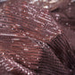 Dark Brown Ombre Sequins Embroidery Power Net Fabric