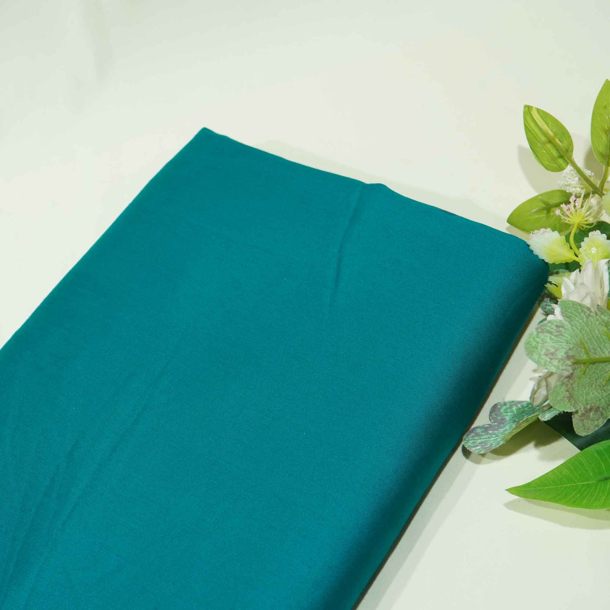 Peacock Green Solid Cotton Satin MSMR-15992