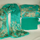 Green Zari Thread Embroidery Crepe Suit Set With Dupatta