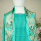Green Zari Thread Embroidery Crepe Suit Set With Dupatta