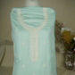 Sage Green Purple Chikankari Embroidery Pure Chinnon Suit Set With Dupatta