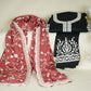 Black Red Chikankari Embroidery Pure Chinnon Suit Set With Dupatta