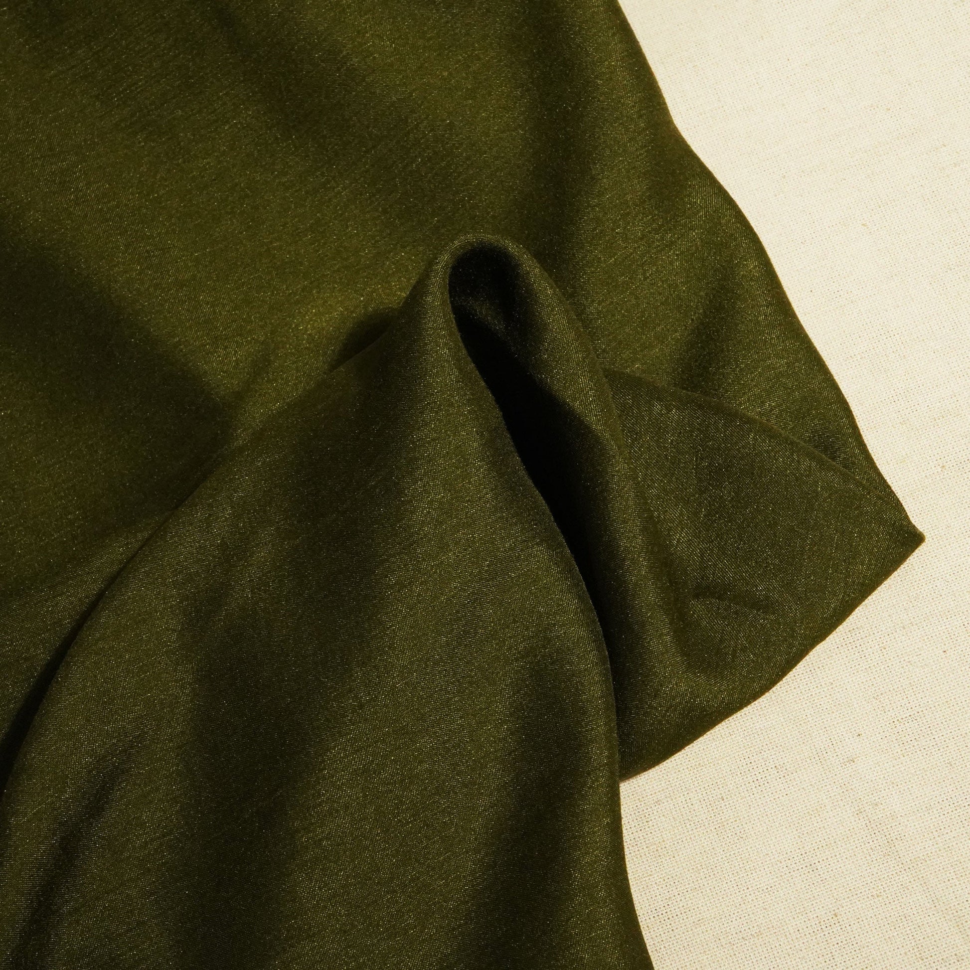 Olive Green Solid Bemberg Silk KC-16038