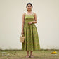 Green Floral Stripes Print Cotton Fabric 16116