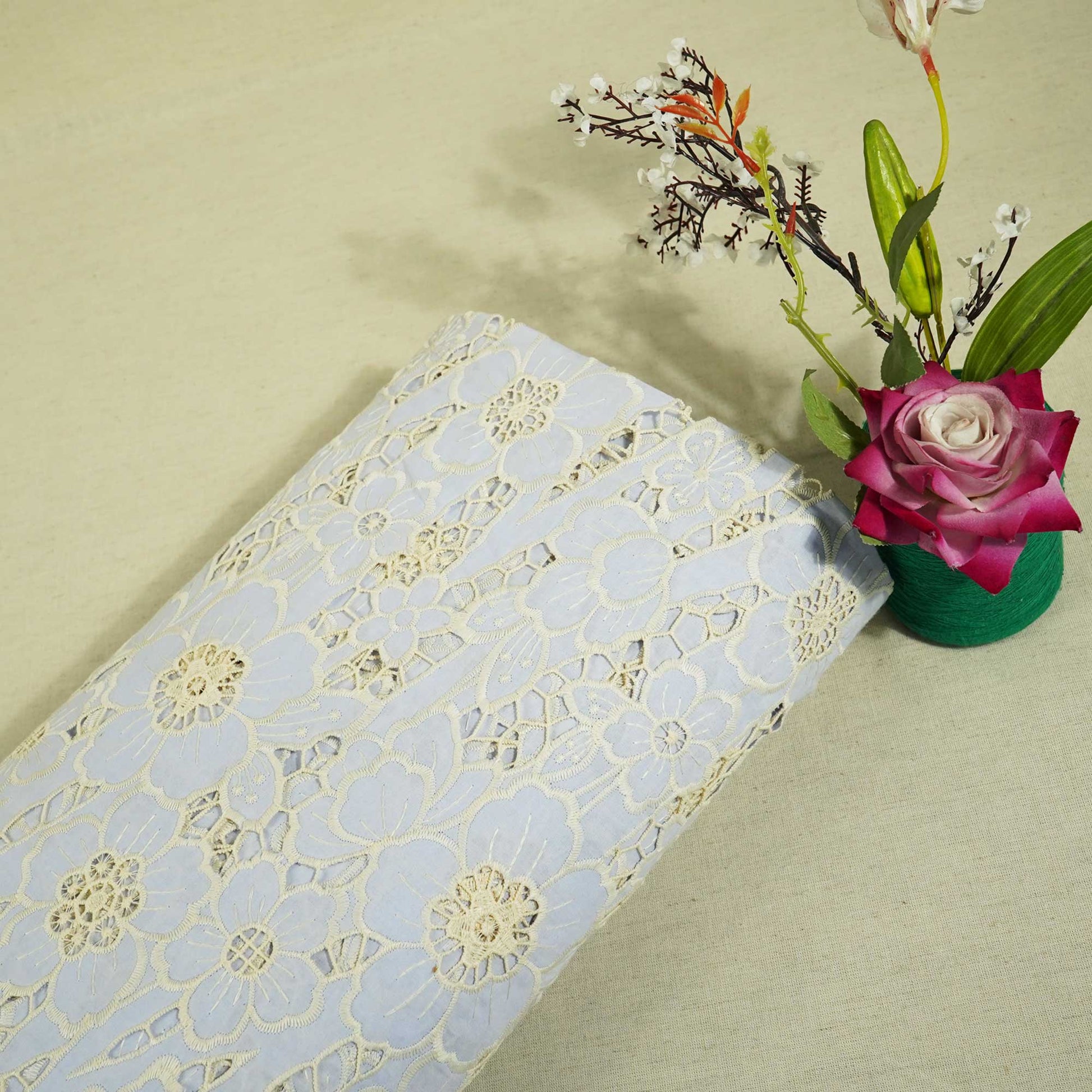 Lavender Floral Crepe Crochet AF-16143