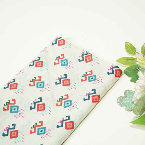 Golden Abstract Print Muslin SSF-16173