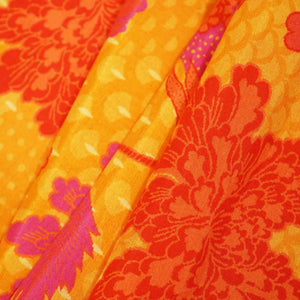 Mustard Yellow Flower Print Muslin SSF-16186