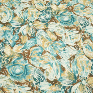 Blue Multicolor Tropical Print Cotton SGF-16223