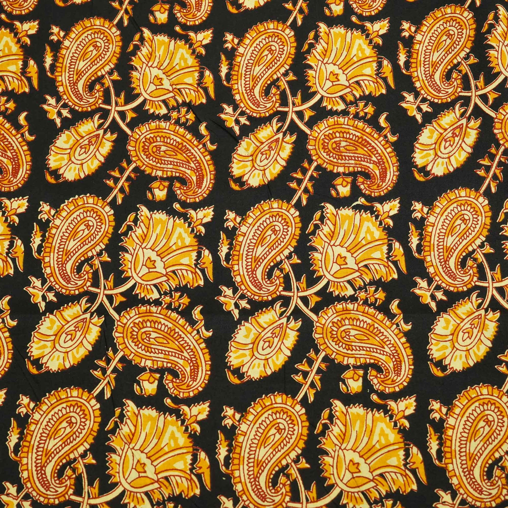 Black Paisley Print Cotton SGF-16233