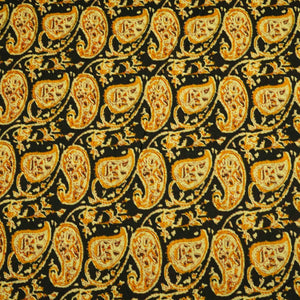 Black Yellow Paisley Print Cotton SGF-16234