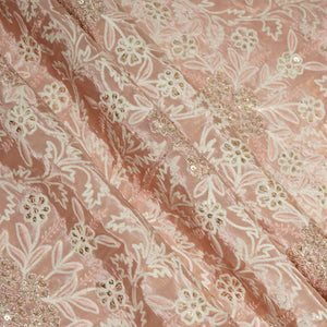 Pink Floral Sequins Dyeable Tissue SF-16258