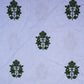 Steel Blue Floral Thread Embroidery Cambric Cotton JD-16263