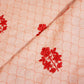 Coral Pink Floral Thread Embroidery Cambric Cotton JD-16264
