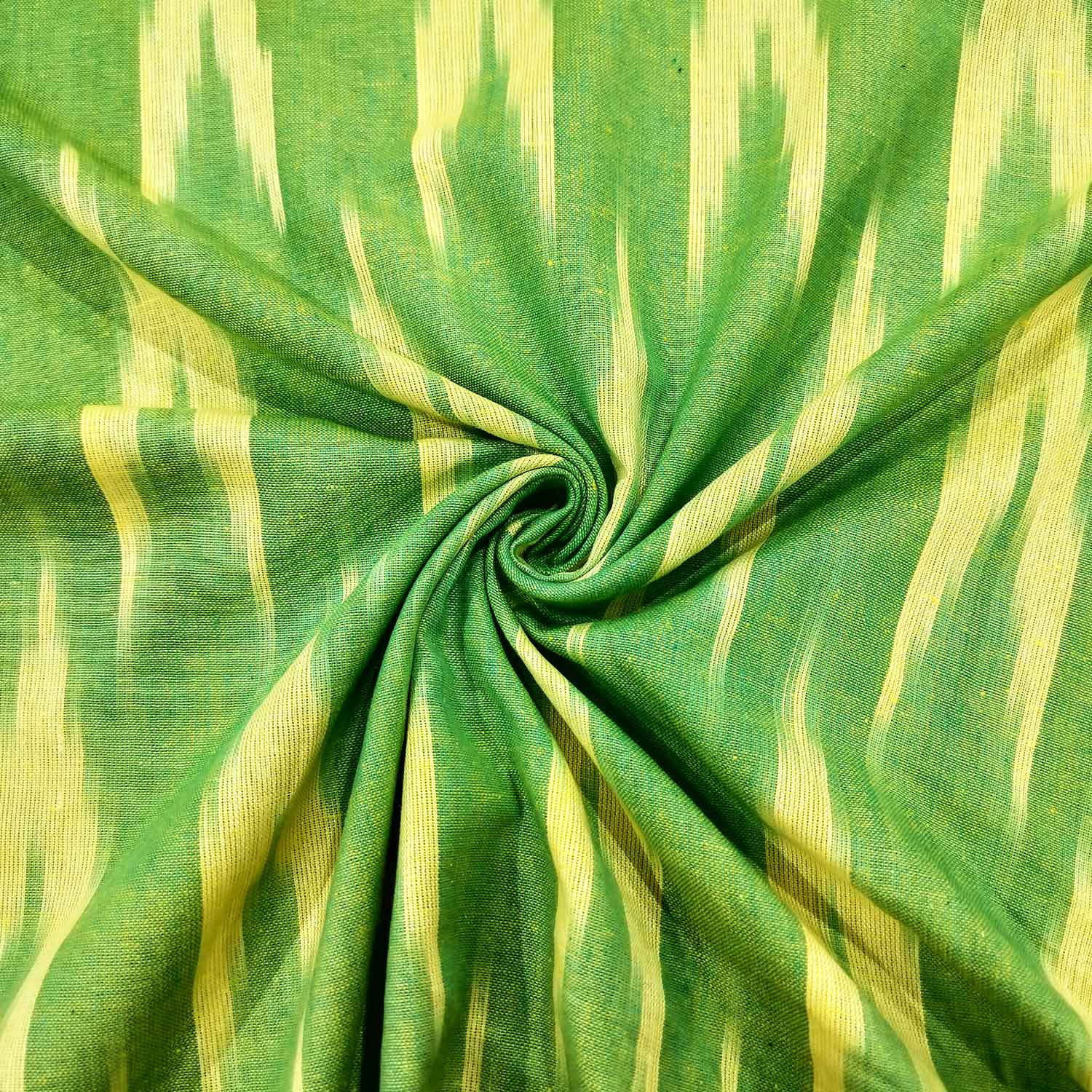 Green Cream Ikkat Print Cotton SS-16286