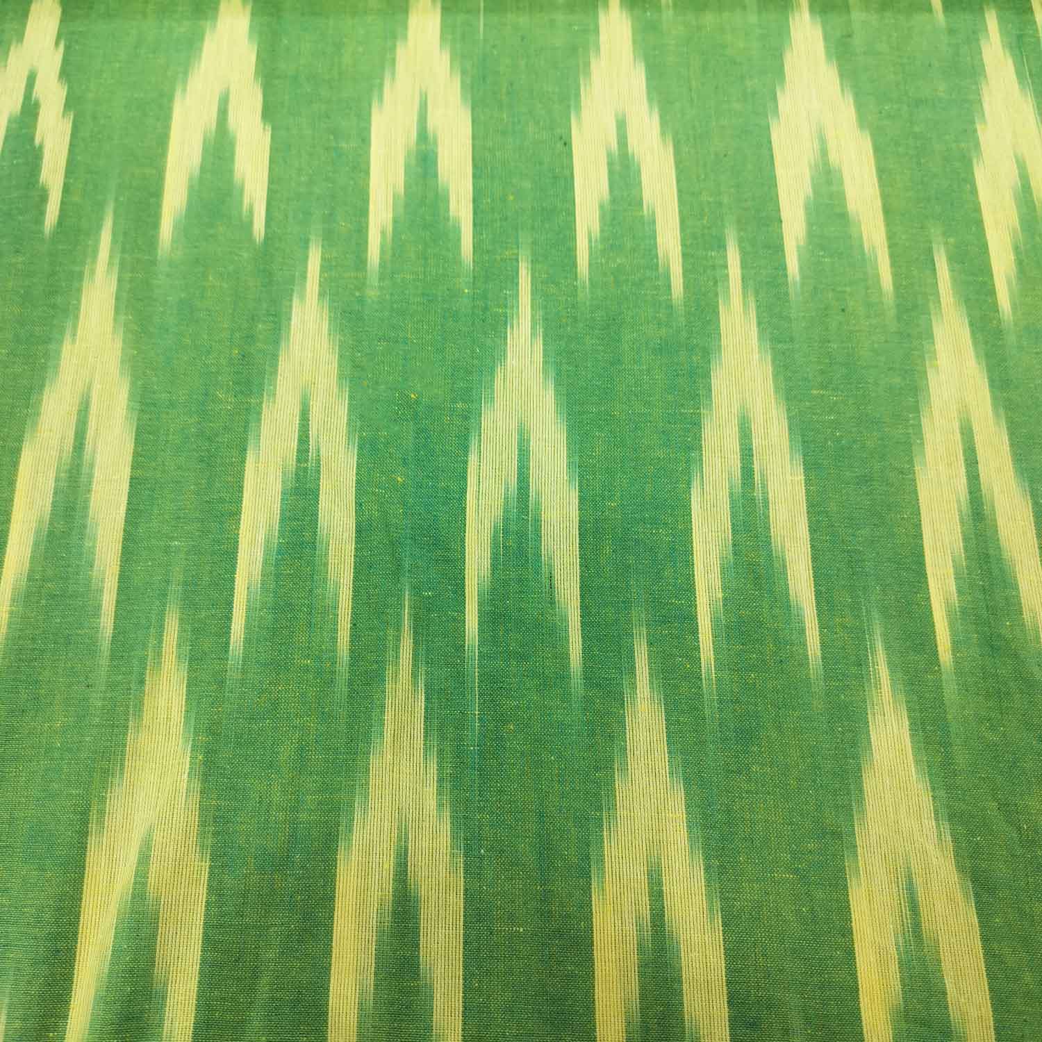Green Cream Ikkat Print Cotton SS-16286