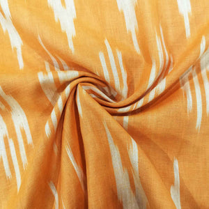 Orange Light Cream Ikkat Print Cotton SS-16292