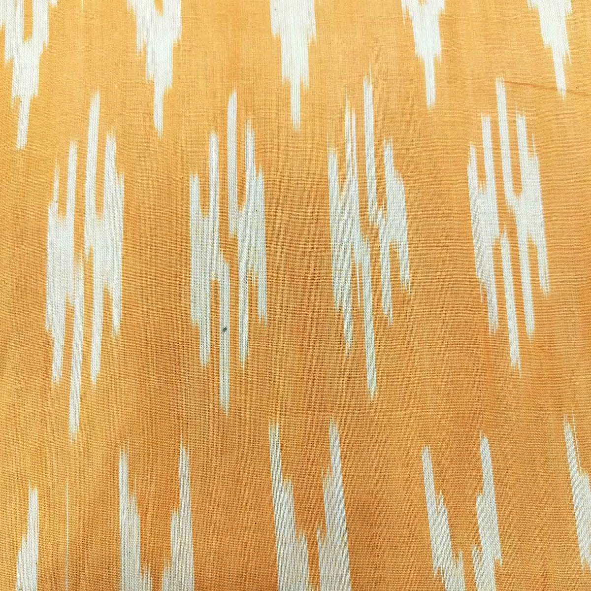 Orange Light Cream Ikkat Print Cotton SS-16292